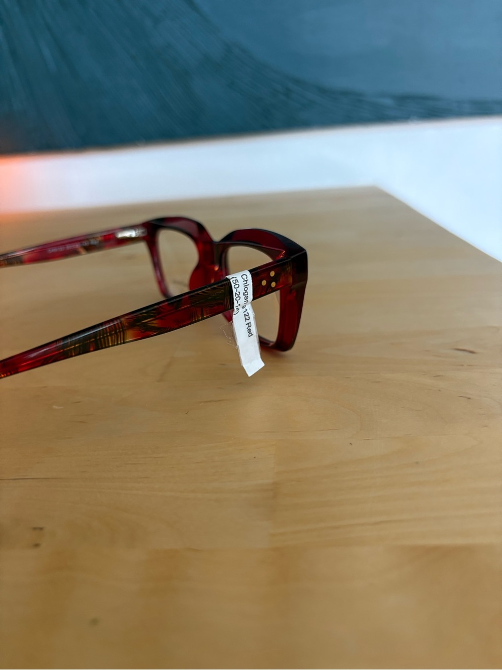 Chlogan Eyewear Red CH9122 Oversized Bold Square Eyeglass Frames 50-20-145 NWT - Picture 15 of 15